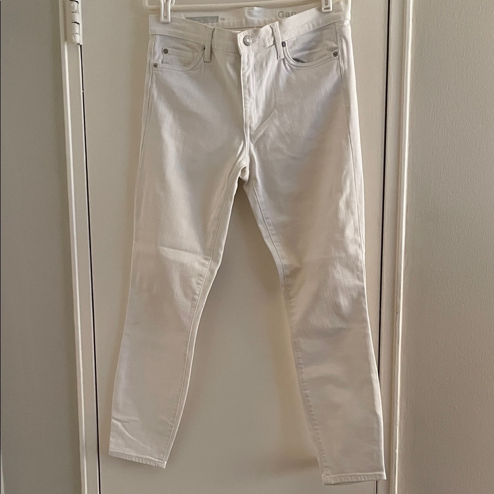 Women’s White Stretch Skinny Ankle Jeans. Sz 29R